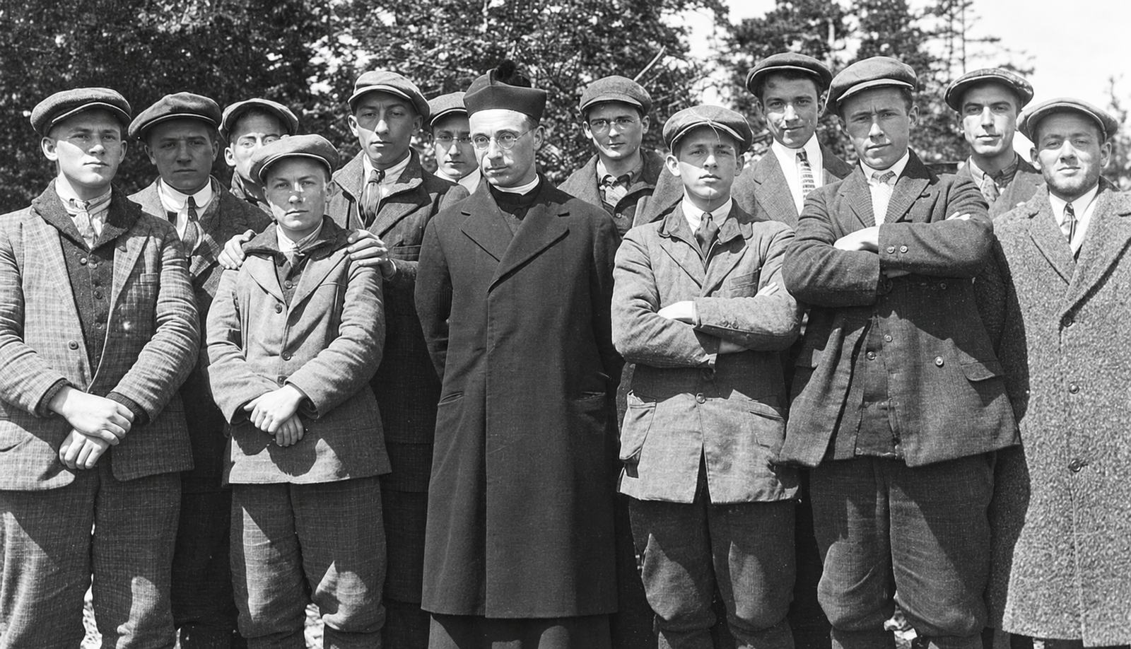 Juvénistes avec le Père François de Nugent