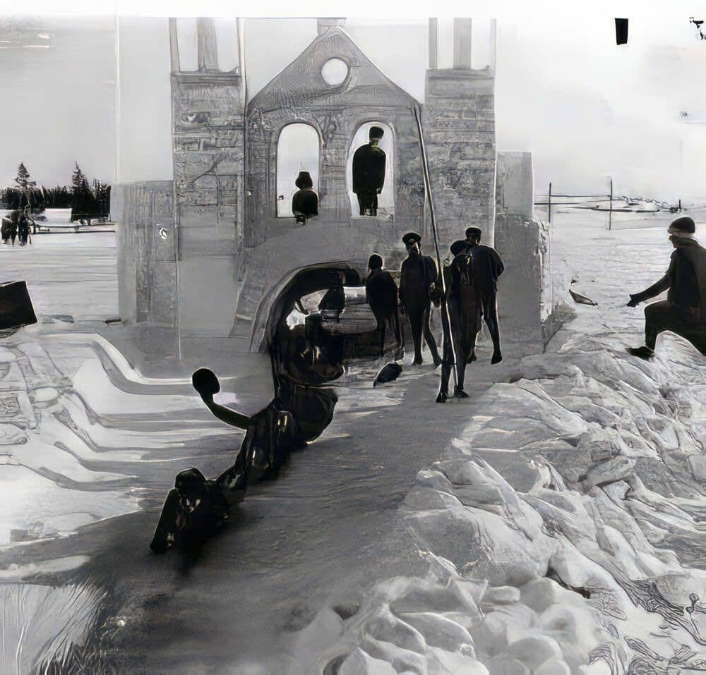 Jeux dans la neige, glissades