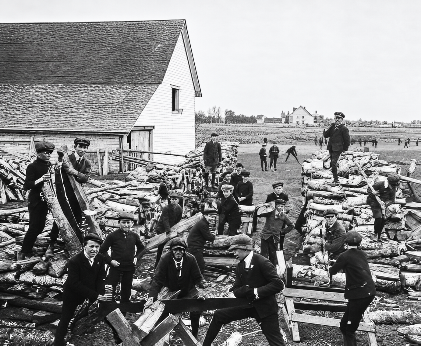 Le sciage de bois en 1905